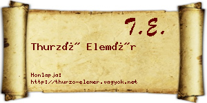 Thurzó Elemér névjegykártya