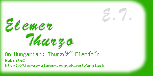 elemer thurzo business card
